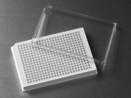 Corning 3570 Low Flange 384-Well White Flat Bottom Microplates Set of 2 Cases-cover