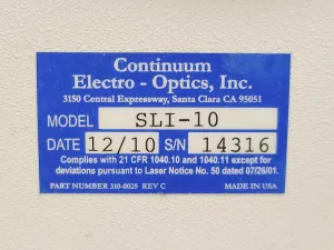 Continuum Surelite SLI-10 High-Energy Nd:YAG Pulsed Laser with Power Supply, 19 of 25