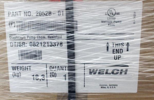 Welch 2052B-01 Chemically Resistant Diaphragm Vacuum Pump for Laboratory Use-cover