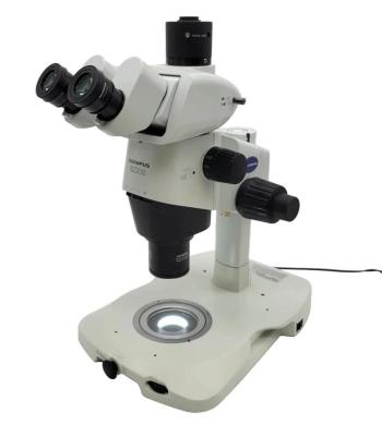 Olympus Stereo Microscope SZX10 DF with LED Transmitted Light Stand & Trinocular-cover
