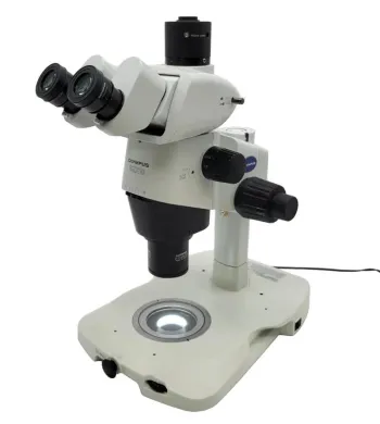 Olympus Stereo Microscope SZX10 DF with LED Transmitted Light Stand & Trinocular
