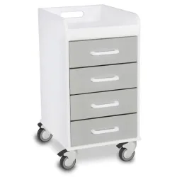TrippNT Polyethylene Compact Locking Laboratory Cart with 4 Locking Drawers, 14"x27"x19", 5 of 10