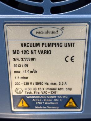 Vacuubrand MD 12C NT Vario High-Performance Laboratory Vacuum Pump-cover