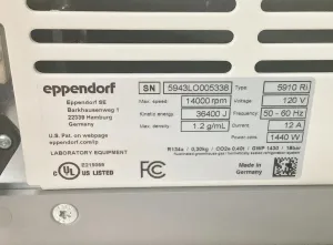 Eppendorf 5910Ri Refrigerated High-Capacity Benchtop Centrifuge with Touchscreen, 12 of 12