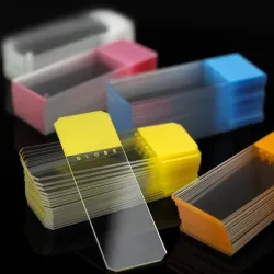Globe Scientific Diamond® White Glass Color-Coded Microscope Slides with Clipped Corners 1384-50P, 5 of 5