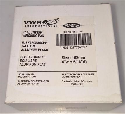 VWR 12177-301 Aluminum Disposable Weigh Pan, 60mL Capacity, Pack of 50-cover