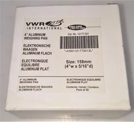 VWR 12177-301 Aluminum Disposable Weigh Pan, 60mL Capacity, Pack of 50
