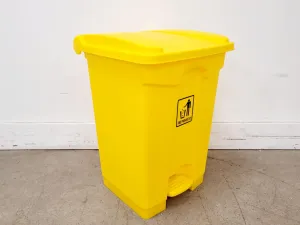 Lot of 8 Yellow Pedal-Operated 45L Laboratory Waste Bins, 2 of 9