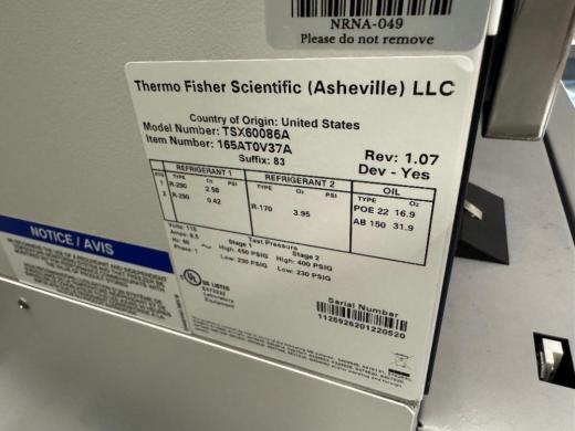 Thermo Scientific TSX60086A Ultra Low Temperature -80°C Freezer-cover