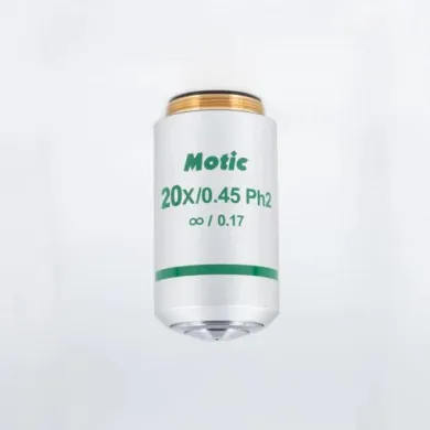 MOTIC CCIS Plan Achromatic Phase Objective UC Ph 20X/0.45 with 0.8 mm Working Distance, Ph2