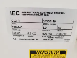 IEC CL3-R Bench Top Centrifuge with Rotor, 6 of 17