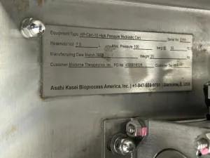 Asahi Kasei Bioprocess HP Cart 10 High Pressure Hydraulic Cart for Bioprocess Applications, 8 of 9