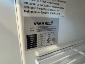 VWR HCUCBI-0404SAD Undercounter Laboratory Refrigerator with Digital Temperature Control, 3 of 3