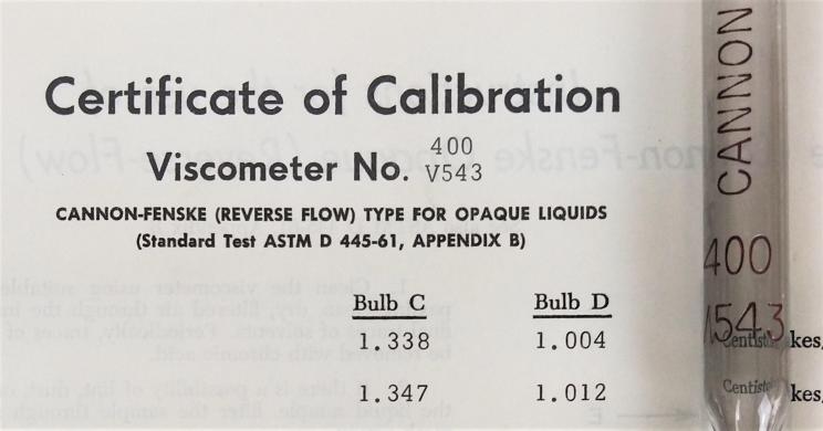 Cannon-Fenske CFOC-400 Certified Opaque Viscometer Tube, Size 400-cover