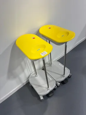 HEPRO Set of 2 Mobile Cleaning Bucket Holders with Yellow Platform