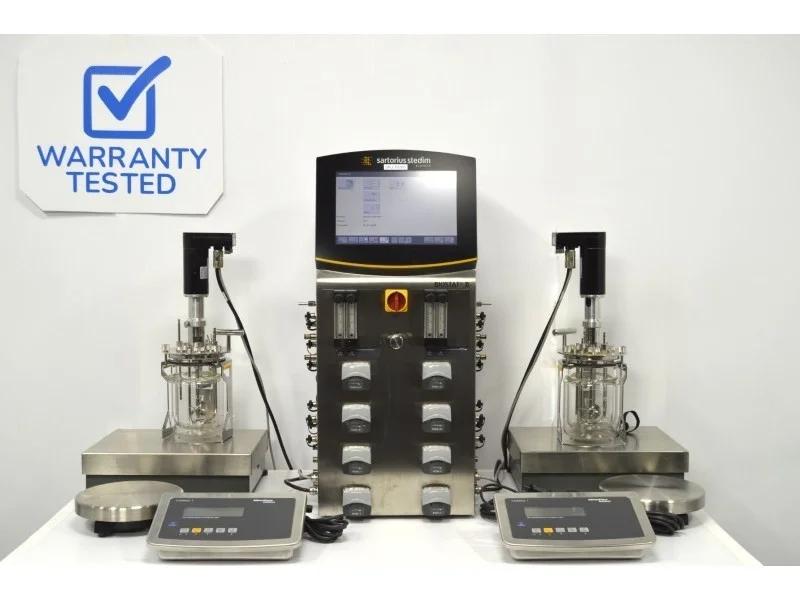 Sartorius Biostat B Twin Bioreactor System for Microbial Cultures with 1L Jacketed Autoclavable Glass Vessels