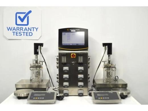 Sartorius Biostat B Twin Bioreactor System for Microbial Cultures with 1L Jacketed Autoclavable Glass Vessels-cover