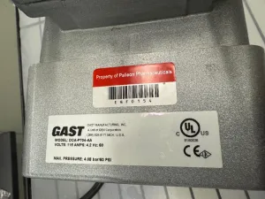 Gast DOA-P704-AA Single-Stage Laboratory Vacuum Pump 115V 60Hz, 2 of 2