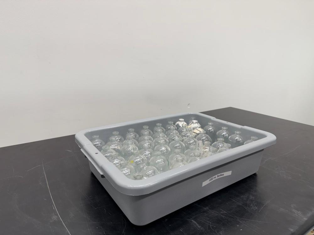 Set of Laboratory Glass Bottles for Sample Storage and Reagent Handling