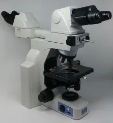 Nikon Eclipse E400 Compound Microscope with Dual Head Bridge and Oil Immersion Objective, 2 of 9