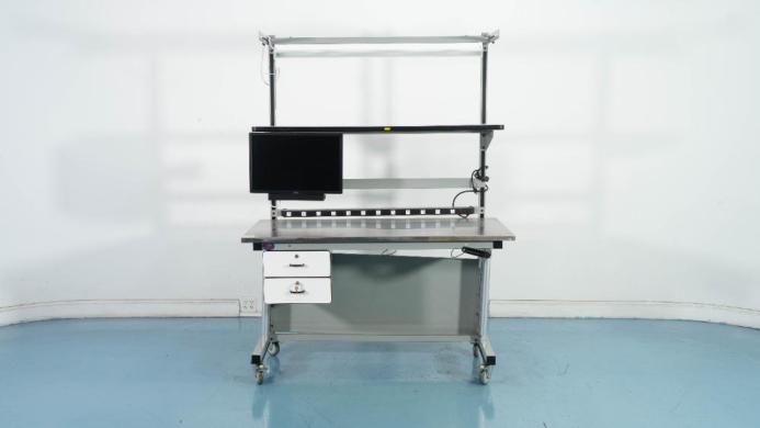 Portable Laboratory Workstation with Integrated Monitor-cover