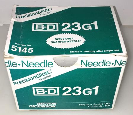 B-D 305145 PrecisionGlide 23G x 1" Hypodermic Needles (Box of 33)-cover