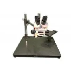 Meiji EMZ-5TR Trinocular Zoom Stereo Microscope with Wide Surface Laminate Stand, 2 of 6