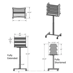 TrippNT 53944 Height Adjustable Double-Sided Medical Suture Stand Companion Cart, 7 of 9