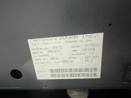 Jouan CR 4 22 Centrifuge-cover