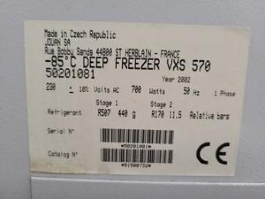 Jouan VXS 570 Laboratory Deep Freezer -85C Lab ULT Ultra Low Temperature Freezer-cover