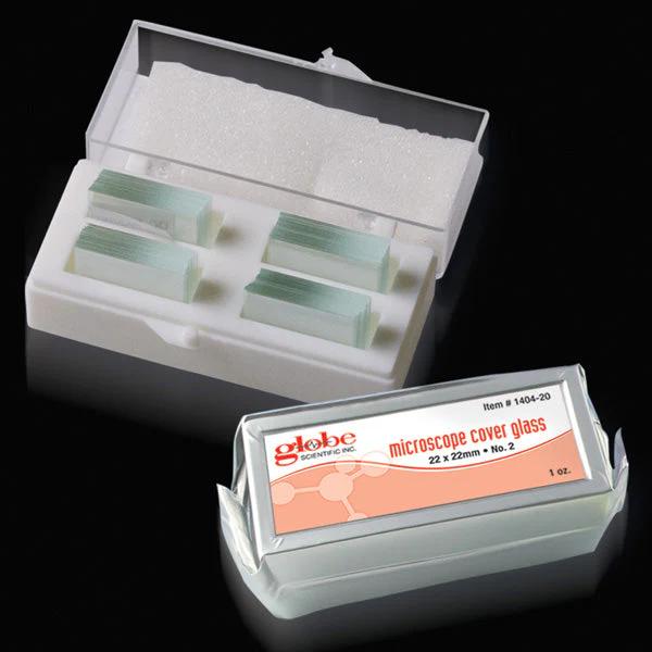 Globe Scientific Microscope Cover Glass 1402-10, 10 Packs, Chemically-Resistant White Glass