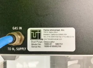 Terra Universal NitroWatch 9500 Series Multi-Chamber Desiccator with Dual Nitrogen Purge and Humidity Controller, 15 of 15