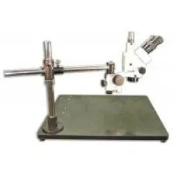 Meiji EMZ-5TR Trinocular Zoom Stereo Microscope with Wide Surface Laminated Stand, 2 of 5
