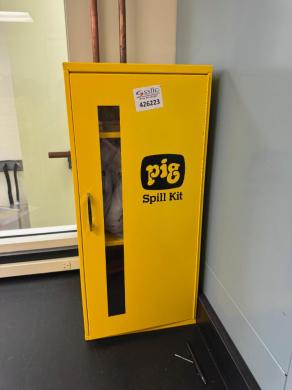 New Pig Spill Kit with Absorbent Mats, Socks, Pads in Yellow Metal Cabinet-cover