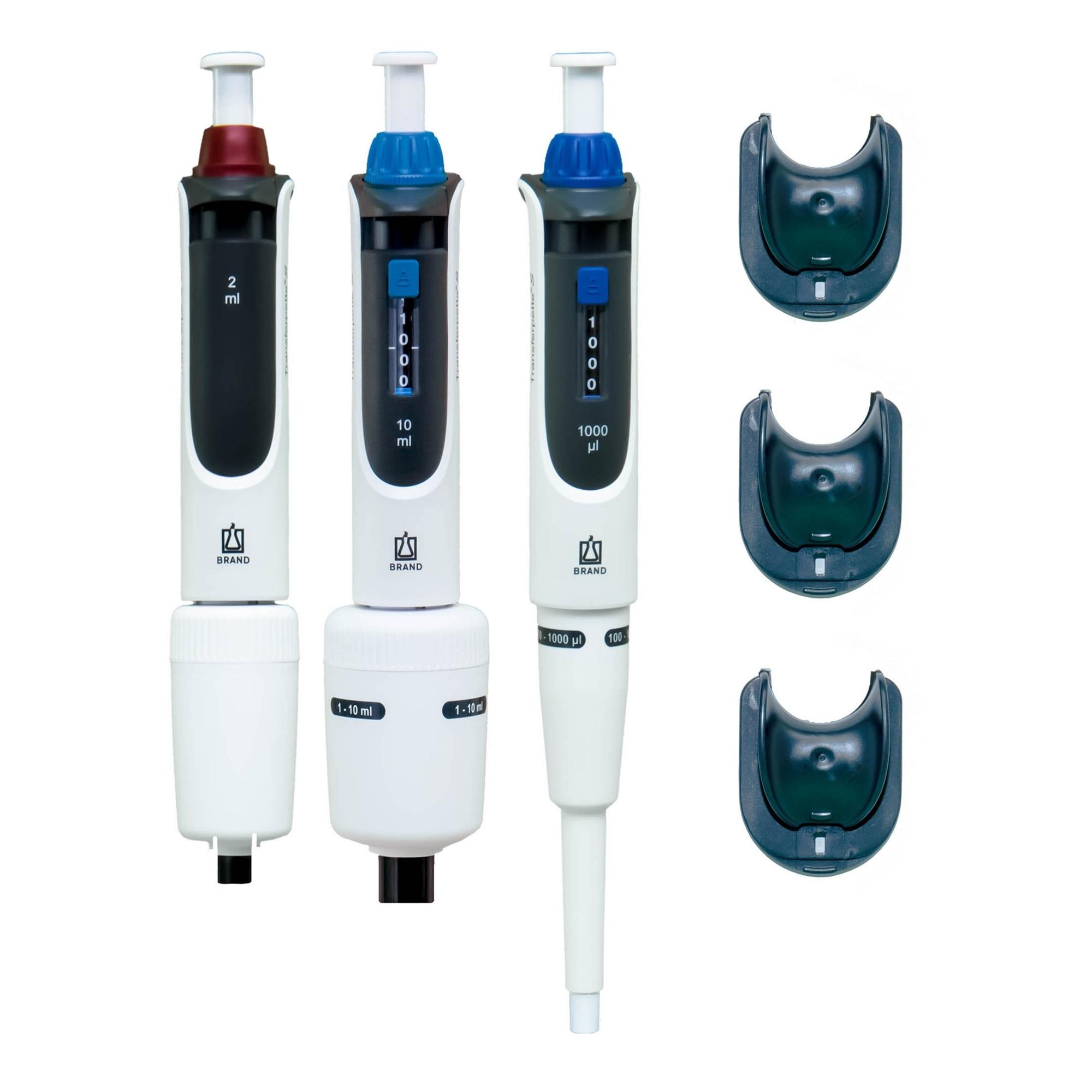 BrandTech Scientific Transferpette S Macro Pipette Starter Kit, 100 to 10000ul