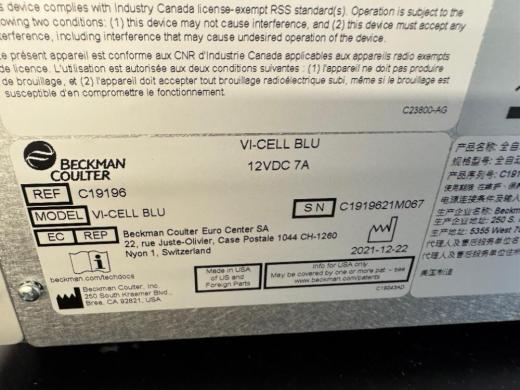 Beckman Coulter Vi-Cell BLU Automated Cell Viability Analyzer-cover