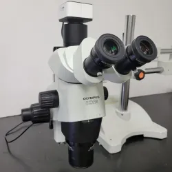 Olympus SZX16 Stereo Microscope with Trinocular Head, 0.5X Camera Adapter, GT 5.0 5MP Camera, and Boomstand, 2 of 7