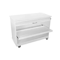 TrippNT Cayman Lab Island Cart with Locking Roll-Top Doors and Chemical-Resistant HDPE Construction, 4 of 5