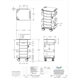 TrippNT Core 6D Laboratory Supply Storage Cart with Locking Drawers and HDPE Construction, 7 of 9