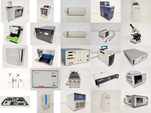 Mixed Lot of Laboratory Instruments Including MVE LN2 Storage, Olympus Microscope, Agilent Analyzers, and More-cover