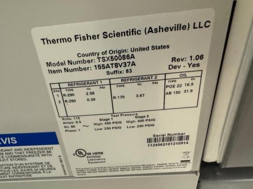 Thermo TSX50086A -80°C Ultra Low Temperature Laboratory Freezer-cover