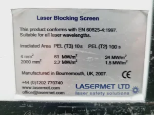Lasermet Heavy Duty Laser Blocking Screen for Laboratory Laser Safety, 5 of 13