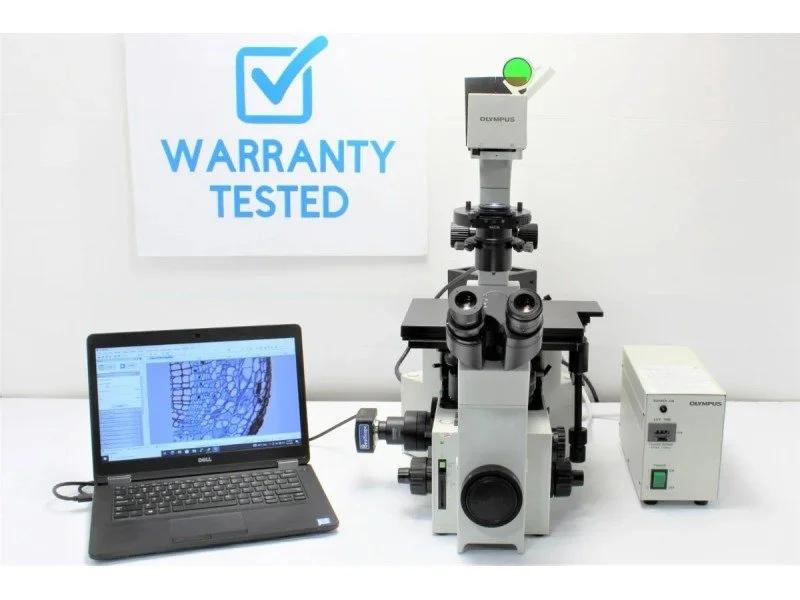 Olympus IX70 Inverted Fluorescence Microscope with New Filter Sets and 8.3MP Camera