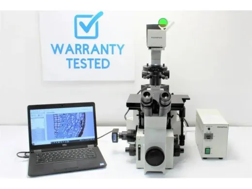 Olympus IX70 Inverted Fluorescence Microscope with New Filter Sets and 8.3MP Camera