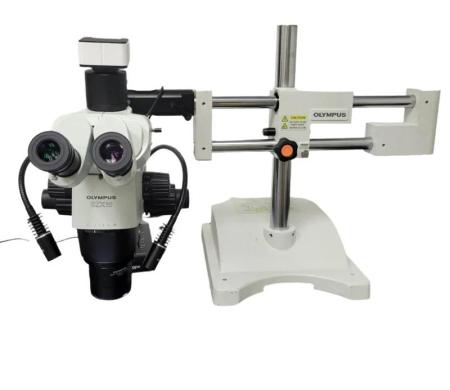 Olympus SZX16 Stereo Microscope with Trinocular Head, 0.5X Camera Adapter, GT 5.0 5MP Camera, and Boomstand-cover