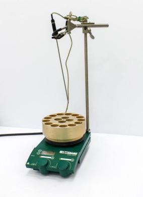 Chemglass Opti Chem Digital Hotplate Stirrer with Reaction Block and Flask Insert, 115V-cover