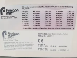Finnigan MAT LCQ Mass Spectrometer System, 29 of 32