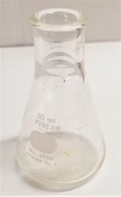 Corning PYREX 4980 & Kimble KIMAX 50mL Narrow-Mouth Borosilicate Erlenmeyer Flasks