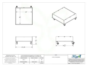 TrippNT White Equipment Cart 24 x 24 inch Tray, 12" Height, Heavy-Duty Mobile Cart, 2 of 2