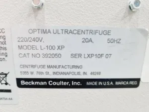 Beckman Coulter Optima L-100 XP Ultracentrifuge for High-Speed Biotech Applications, 5 of 23